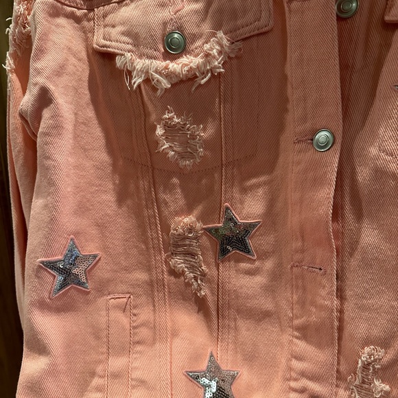Women’s Pink Sequin Star Jacket - Picture 2 of 4